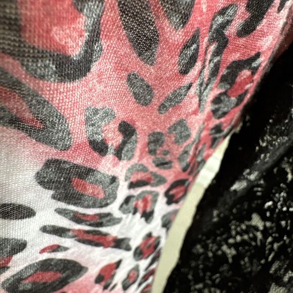 Lady Noir Leopard Rhinestone Motorcycle Top Blouse Embellished Red Size L - Picture 12 of 14